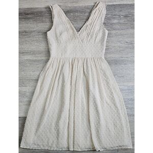 J.Crew Marlowe Sleeveless Dress in Swiss-Dot Apricot Mist Beige